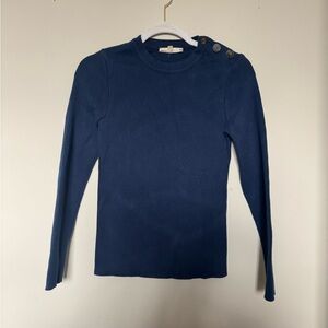 Sézane Deep Blue Knit Top